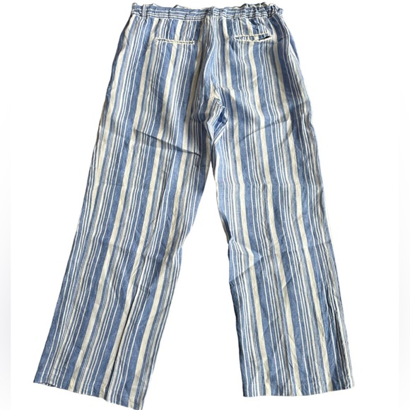 C&C California Womens 100%‎ Linen Stripe Straight Leg Pants Size XL - Picture 2 of 10